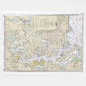 Puget Sound Nautische Grafiek 18440 Fleece Deken (Voorkant (Horizontaal))
