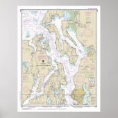 Puget Sound-Northern Part nautische kaart 18441 Poster (Voorkant)