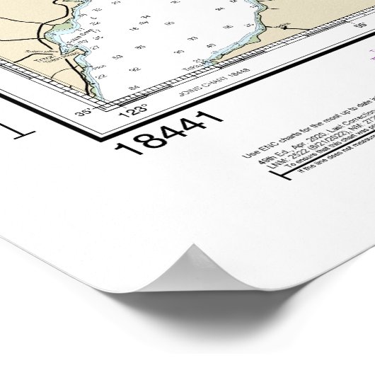 Puget Sound-Northern Part nautische kaart 18441 Poster (Hoek)