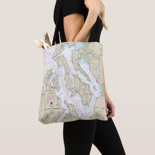 Puget Sound-Northern Part nautische kaart 18441 Tote Bag (Dichtbij)