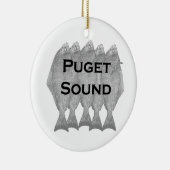 Puget Sound Pacific Halibut Keramisch Ornament (Rechts)