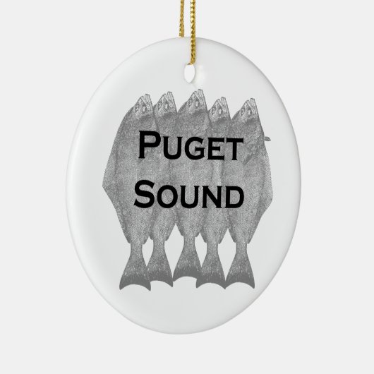 Puget Sound Pacific Halibut Keramisch Ornament (Rechts)