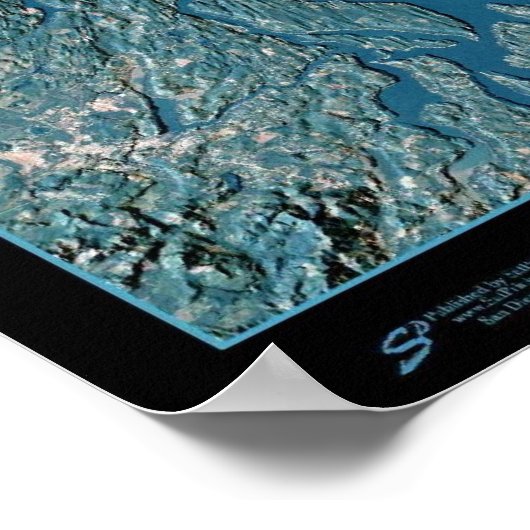 Puget Sound, poster van de satelliet van Washingto (Hoek)