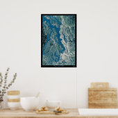 Puget Sound, poster van de satelliet van Washingto (Keuken)