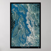 Puget Sound, poster van de satelliet van Washingto (Voorkant)