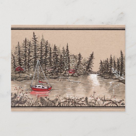 Puget Sound Red Sailboot, van het belangrijkste sc Briefkaart (Voorkant)