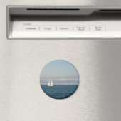 Puget Sound Sailboat and Mountain Range Magneet (Insitu (Vaatwasser))