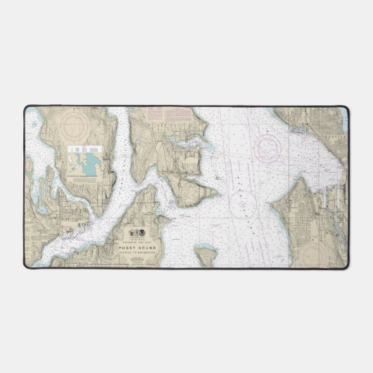 Puget Sound Seattle naar Bremerton Nautical Chart Bureaumat (Voorkant)