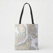 Puget Sound Seattle naar Bremerton Nautical Chart Tote Bag (Voorkant)