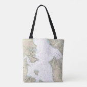 Puget Sound Seattle naar Bremerton Nautical Chart Tote Bag (Achterkant)