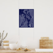 Puget Sound Seattle WA Map Nautical Chart Blue Art Poster (Keuken)