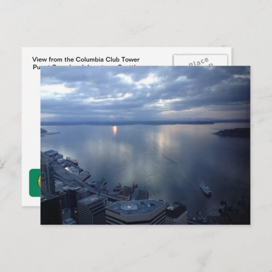 Puget Sound Seattle Washington Briefkaart (Voorkant / Achterkant)