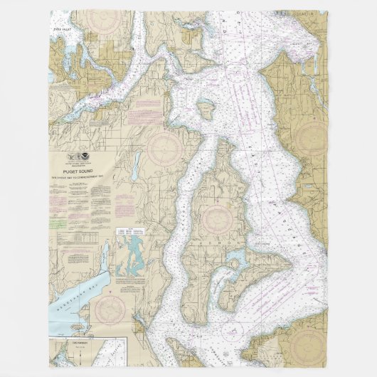 Puget Sound Shipshole Bay naar startbay Fleece Deken (Voorkant)