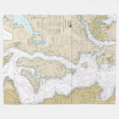 Puget Sound Shipshole Bay naar startbay Fleece Deken (Voorkant (Horizontaal))