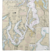 Puget Sound Southern Part Nautische kaart 18448 Douchegordijn (Voorkant)