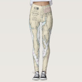 Puget Sound Southern Part Nautische kaart 18448 Leggings (Voorkant)