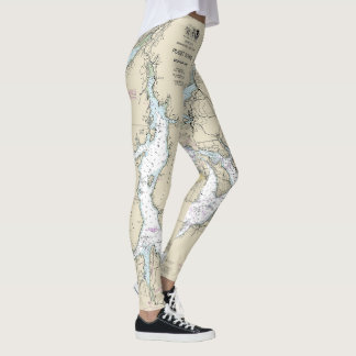 Puget Sound Southern Part Nautische kaart 18448 Leggings