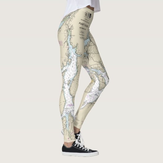 Puget Sound Southern Part Nautische kaart 18448 Leggings (Rechts)