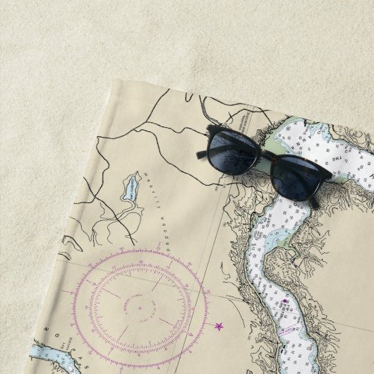 Puget Sound Southern Part Nautische kaart 18448 Strandlaken (In situ)