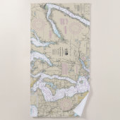 Puget Sound Southern Part Nautische kaart 18448 Strandlaken (Voorkant)