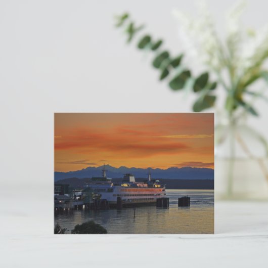 Puget Sound Sunset Briefkaart (Staand voorkant)
