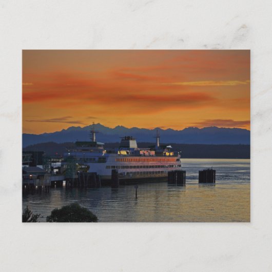 Puget Sound Sunset Briefkaart (Voorkant)