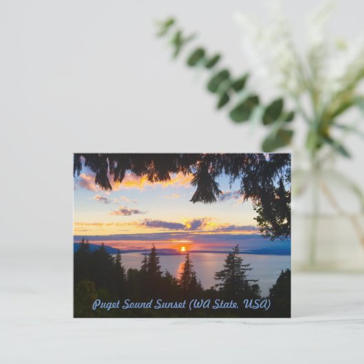 Puget Sound Sunset-briefkaart Briefkaart (Staand voorkant)