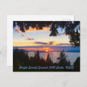 Puget Sound Sunset-briefkaart Briefkaart (Voorkant / Achterkant)