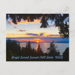 Puget Sound Sunset-briefkaart Briefkaart