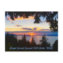 Puget Sound Sunset-briefkaart