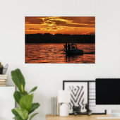Puget Sound Sunset Poster (Thuiskantoor)