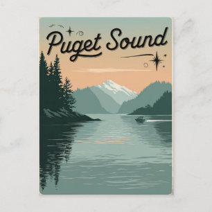 Puget Sound Vintage van Washington Briefkaart