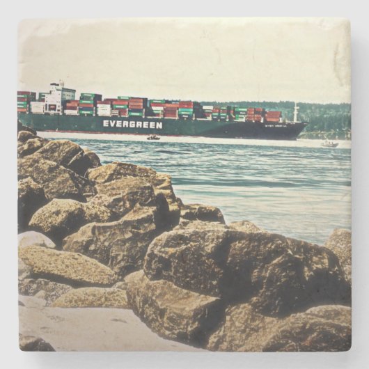 Puget Sound vrachtschip Stenen Onderzetter (Voorkant)