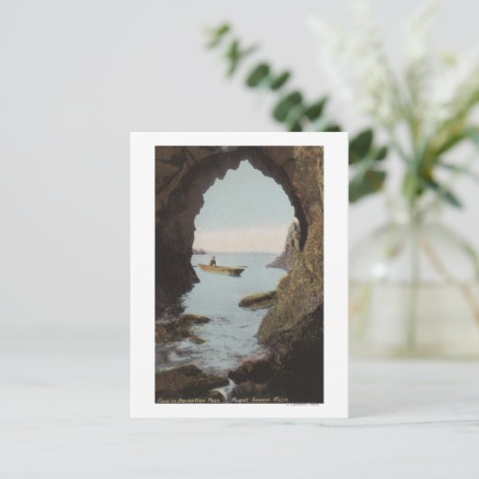 Puget Sound, WA - Grot in bedrog Briefkaart (Staand voorkant)
