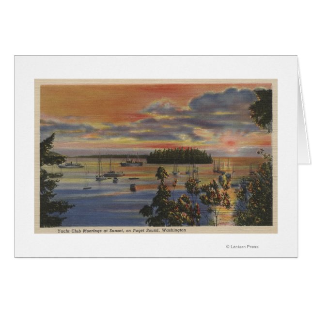 Puget Sound, WA - Yacht Club Moorings at Sunset (Voorkant Horizontaal)