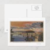 Puget Sound, WA - Yacht Club Moorings at Sunset Briefkaart (Voorkant / Achterkant)