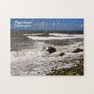 Puget Sound Washington Ocean Waves Foto Legpuzzel