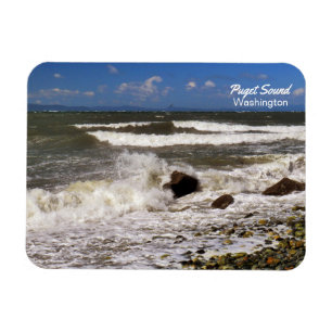 Puget Sound Washington Ocean Waves Foto Magneet