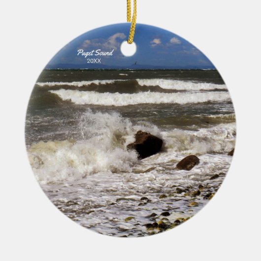 Puget Sound Washington Seascape Foto Keramisch Ornament (Voorkant)