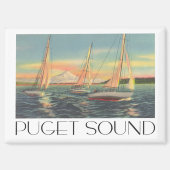 Puget Sound Washington State vintage reisstijl Magneet (Voorkant)