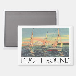 Puget Sound Washington State vintage reisstijl Magneet