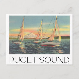 Puget Sound Washington vintage-reisstijl Briefkaart