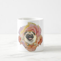 PugFlower Ceramic Coffee Mok