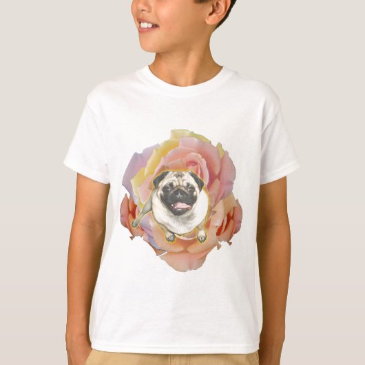 PugFlower Kind Hanes Tagless T-Shirt (Voorkant)