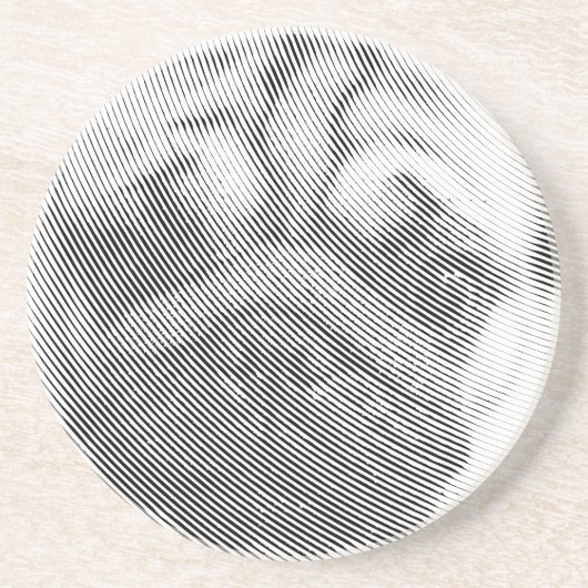 Puggengezicht Zandsteen Onderzetter (Voorkant)