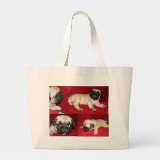 Puggies onderweg! grote tote bag