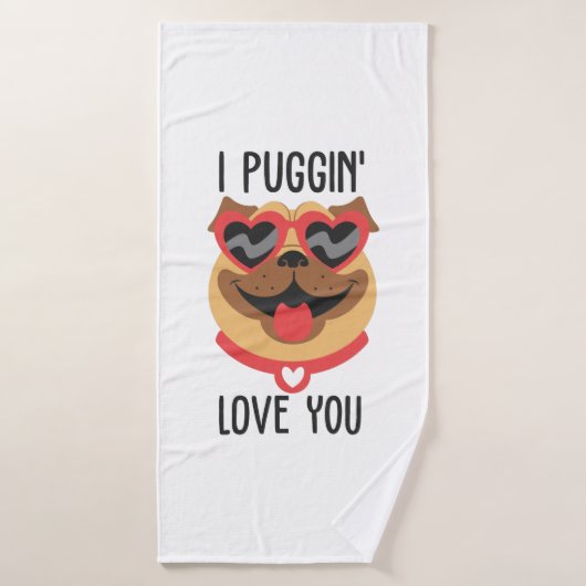 Puggin houdt van je badhanddoek (Badhanddoek)