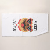 Puggin houdt van je badhanddoek (Badhanddoek)