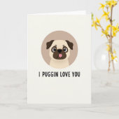 Puggin Love You Card Kaart (Gele Bloem)