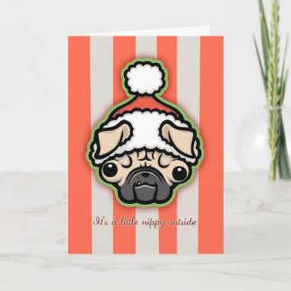 Puggings van het seizoen feestdagen kaart
